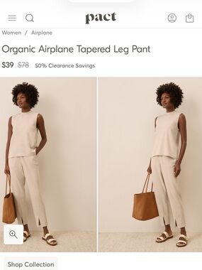 Pact Organic Airplane Tapered Leg Pant — **heathered chocolate**